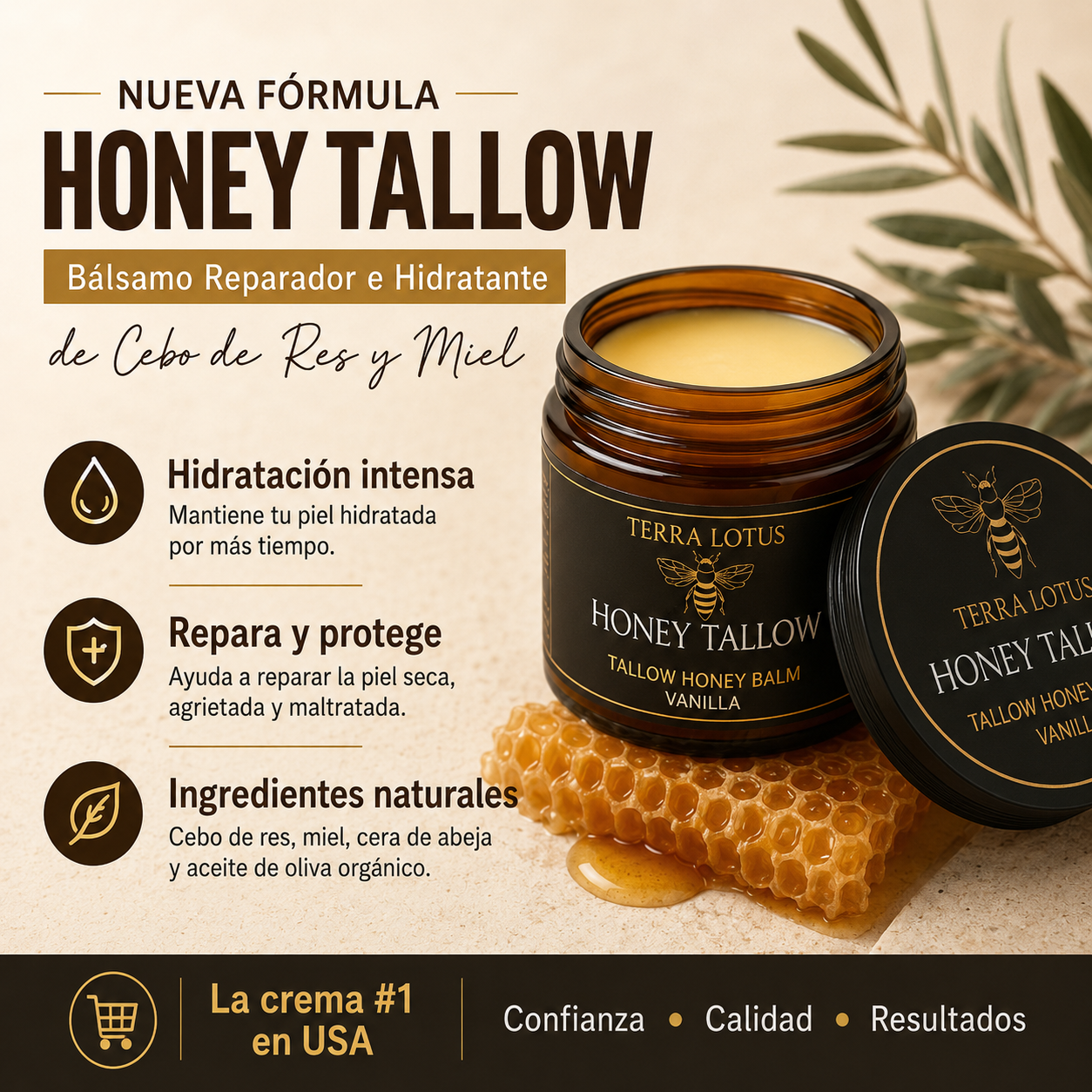 Honey Tallow | Bálsamo Hidratante de Sebo de Res y Miel