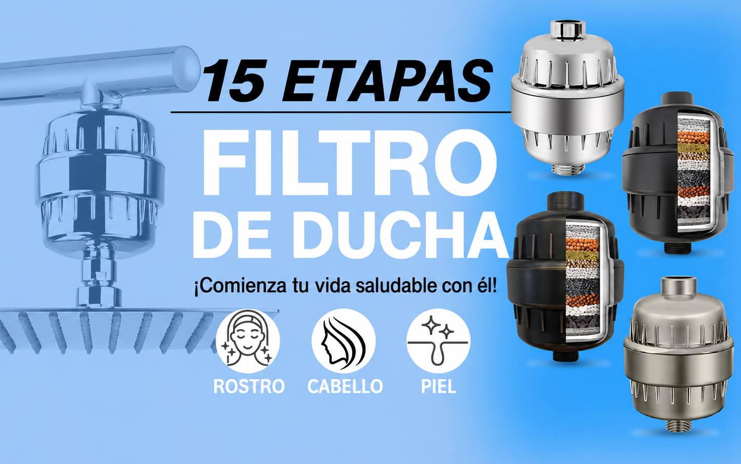 PuraSkin™ – Filtro Purificador de Ducha