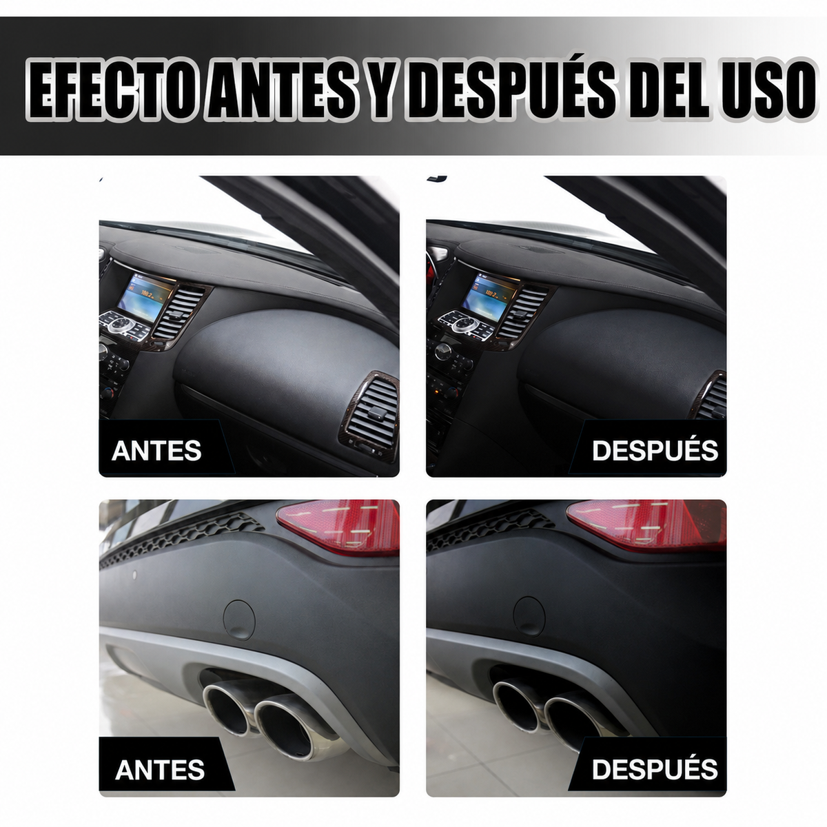 Restaurador de Plásticos para Auto – Recupera el Color y Brillo Original✨